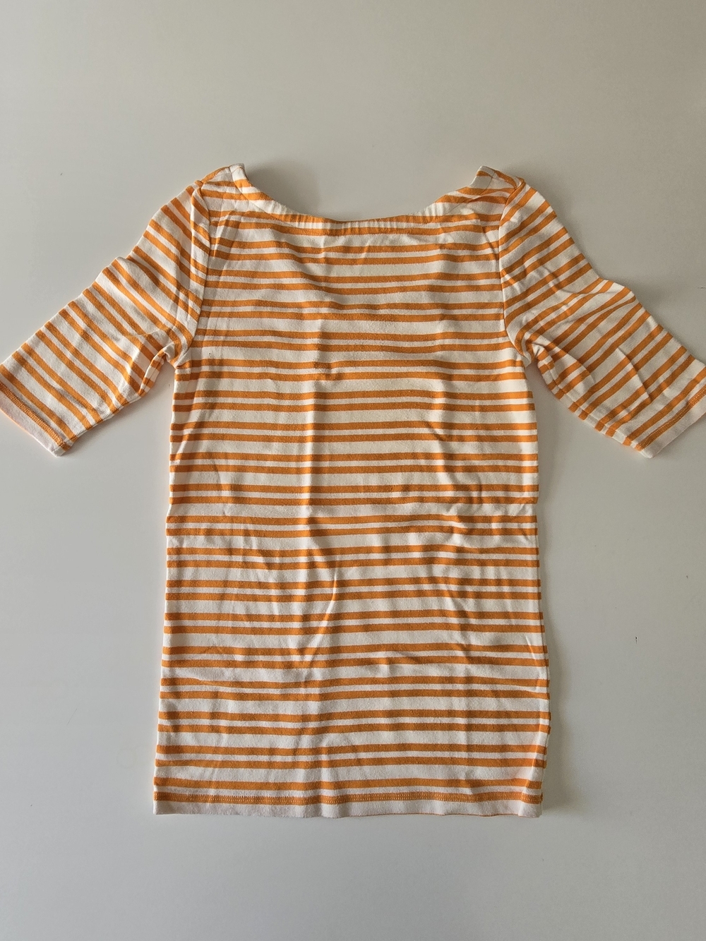 GAP Orange and White Striped Boatneck Tee